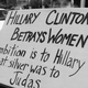 Friends of Juanita Broaddrick protest on the sidewalk in front of Hillary Rodham Clinton’s Senate campaign headquarters in New York, Aug. 19, 2000. Photo via AP